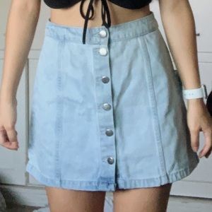 Button Down Denim Skirt